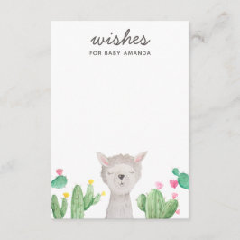 Cute Llama Baby Shower Wishes | Alpaca Activity エンクロージャーカード