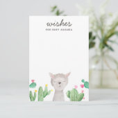 Cute Llama Baby Shower Wishes | Alpaca Activity エンクロージャーカード (スタンド正面)