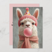 Cute Llama Birthday Card (正面/裏面)