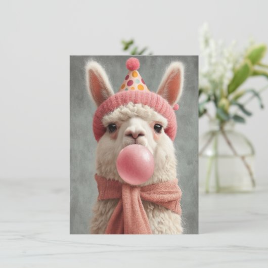 Cute Llama Birthday Card (スタンド正面)