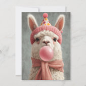 Cute Llama Birthday Card (正面)