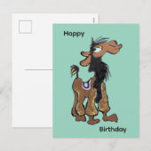 Cute Llama Cartoon Happy Birthday Postcard シーズンポストカード (正面/裏面)