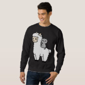 Cute Llama Cat Best Friends スウェットシャツ (正面フル)