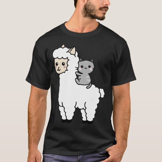 Cute Llama Cat Best Friends Tシャツ (正面)