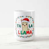 Cute Llama Christmas Design – "FÁ LA LAMA" Holiday コーヒーマグカップ (中央)