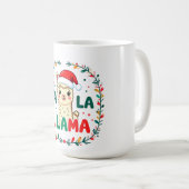 Cute Llama Christmas Design – "FÁ LA LAMA" Holiday コーヒーマグカップ (正面右)