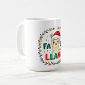 Cute Llama Christmas Design – "FÁ LA LAMA" Holiday コーヒーマグカップ (正面左)