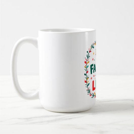 Cute Llama Christmas Design – "FÁ LA LAMA" Holiday コーヒーマグカップ (左)