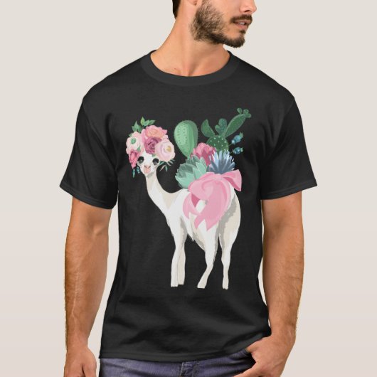 Cute Llama Drama Flower Child Pagan Tradition Kids Tシャツ (正面)