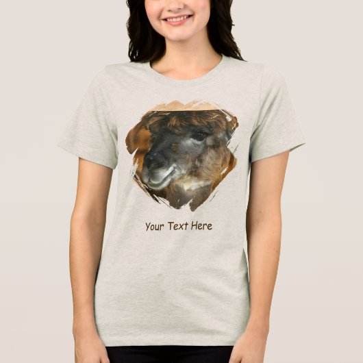 Cute Llama Personalized Animal トライブレンドTシャツ (正面)