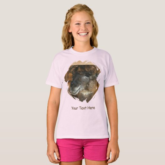 Cute Llama Personalized Animal  Tシャツ (正面フル)
