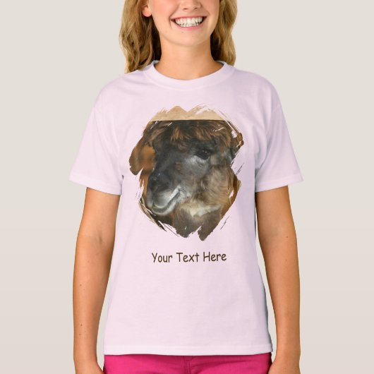 Cute Llama Personalized Animal  Tシャツ (正面)