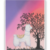 Cute Llama Sunset Stickers シール (正面)