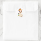 Cute Llama Taco Tequila Sticker - Kawaii Food Fun ラウンドシール (バッグ)
