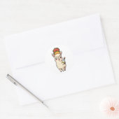 Cute Llama Taco Tequila Sticker - Kawaii Food Fun ラウンドシール (封筒)