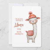 Cute Llama Teacher Appreciation Valentine シーズンカード (正面)