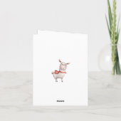Cute Llama Valentine's Day Card, Valentine ノートカード (裏面)