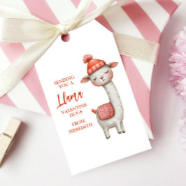 Cute Llama Valentine's Day, Kids Classroom ギフトタグ