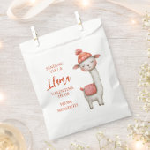 Cute Llama Valentine's Day Treat Sack, Valentine フェイバーバッグ (クリップ留めされた状態)