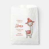 Cute Llama Valentine's Day Treat Sack, Valentine フェイバーバッグ (正面)