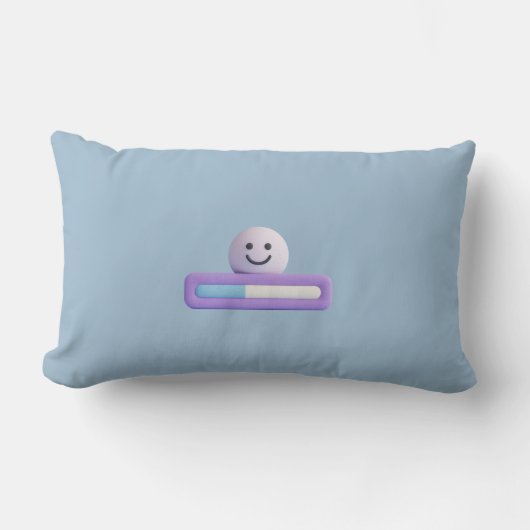 Cute Loading Bar Smile Pillow | Minimalist PILLOW ランバークッション (正面)