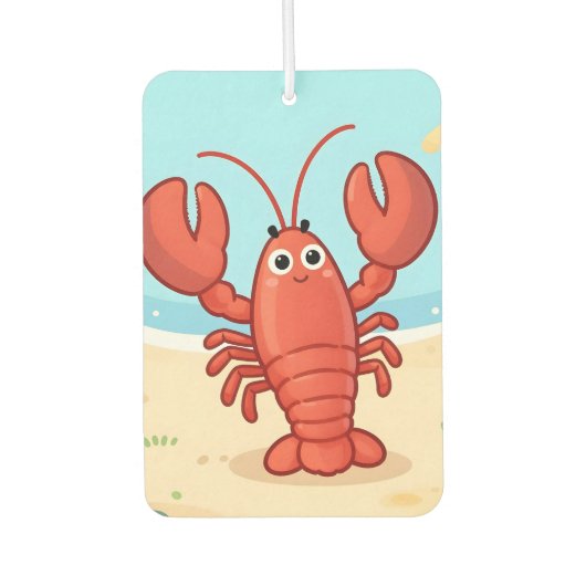 Cute lobster at the beach カーエアーフレッシュナー (正面)