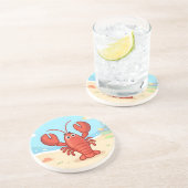 Cute lobster at the beach コースター (側面)