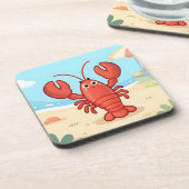 Cute lobster at the beach コースター (左側)