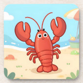 Cute lobster at the beach コースター (正面)