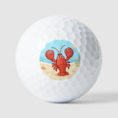 Cute lobster at the beach ゴルフボール (正面)
