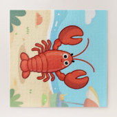 Cute lobster at the beach ジグソーパズル (横)