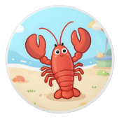 Cute lobster at the beach セラミックノブ (正面)