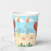 Cute lobster at the beach 紙コップ (右)
