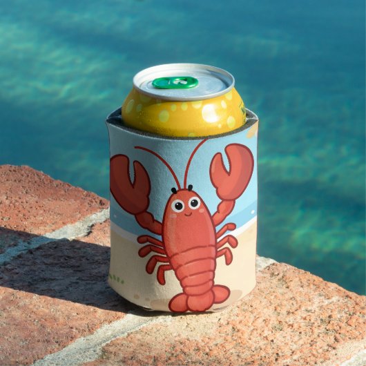 Cute lobster at the beach 缶クーラー (インサイチュ プール)