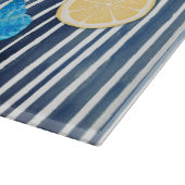 Cute lobster crab lemons crustaceans striped カッティングボード (角)