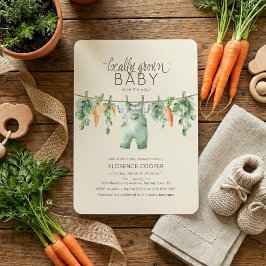 Cute Locally Grown Baby Shower Invitation 招待状