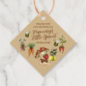 Cute Locally Grown Little Sprout Baby Shower フェイバータグ (正面)