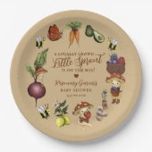 Cute Locally Grown Little Sprout Baby Shower ペーパープレート (正面)