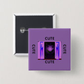 CUTE_LOGO_PINK_BLACK 缶バッジ (正面&裏面)