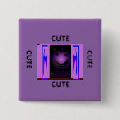 CUTE_LOGO_PINK_BLACK 缶バッジ (正面)