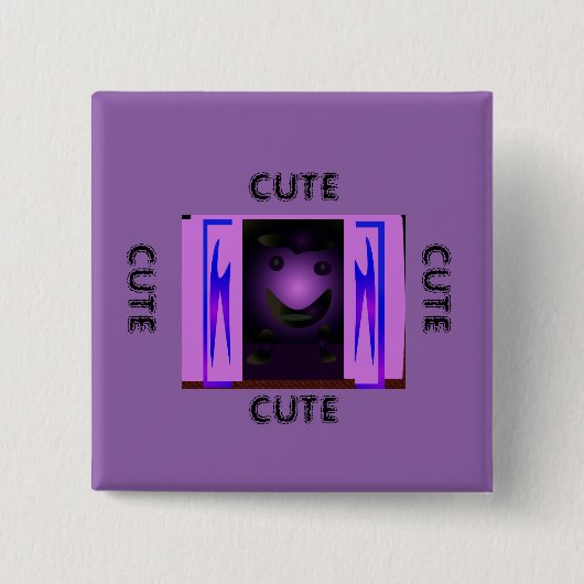 CUTE_LOGO_PINK_BLACK 缶バッジ (正面)