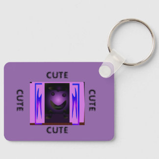 CUTE_LOGO_PINK_BLACK_Aluminum キーホルダー