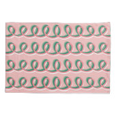 Cute Looped Pink and Green Pillow Case 枕カバー (裏面-左)