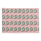 Cute Looped Pink and Green Pillow Case 枕カバー (裏面-右)