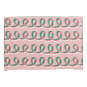 Cute Looped Pink and Green Pillow Case 枕カバー (正面右)