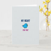 Cute Love Bird Heart Card カード (黄色い花)