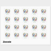 Cute love birds customizable Wedding  スクエアシール (シート)