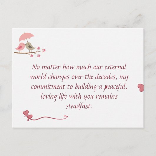 Cute Love Birds Postcard | Shared Future & Growth ポストカード (正面)