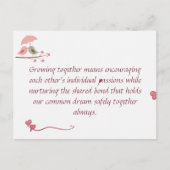Cute Love Birds Postcard | Shared Future & Growth ポストカード (正面)