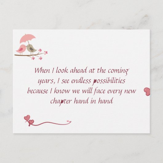 Cute Love Birds Postcard | Shared Future & Growth ポストカード (正面)